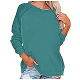 Damenmode Casual Solid Color Rundhals-Nähte Langarm Pullover Lose Große Pullover Top