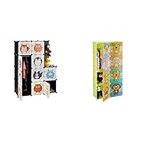 Relaxdays, bunt Steckregal Kinderzimmer, Tiermotive, Kunststoff Stecksystem, Standard & Kinderregal mit Tiermotiv, Kunststoff Steckregal m. Türen, Kinderzimmer Kleiderschrank m. Kleiderstange, b