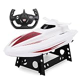 DONGKUI RC-Boot Stromlinienförmige Rumpf-Rennboote Hochgeschwindigkeits-Fernbedienungsfähre Für Pool/Teich/Outdoor-Sommer-Wassergeschwindigkeitsschiff Spielzeug EIN Sommer-Überraschungsgeschenk Fü