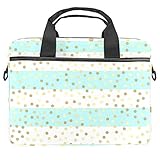 Laptoptasche / Umhängetasche für Apple MacBook, 33,8 - 36,8 cm (13,4 - 14,5 Zoll), glitzernd, Türkis / Weiß g