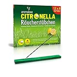 Premium Set aus 12 Packungen Citronella Räucherstäbchen + Räucherstäbchenhalter für Garten Outdoor Camping, Alternative zur Fackel Kerze Lampe Spirale oder Räucherk