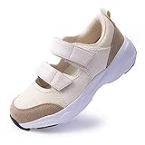 Womens Trainer Atmungsaktive Krankenschwester Arbeitsschuhe Rutschfeste verstellbare Komfortable Gehen Laufen Lässige Pflege Orthesen Leichte Schuhe Arthritis, Diabetes, Plantarfasziitis, White 40 N