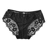 Zegeey Damen Taillenslip Silk UnterwäSche Unterhosen Atmungsaktive Bequem Dessous Stretch Weich Tanga String(A-Schwarz,freie Größe)