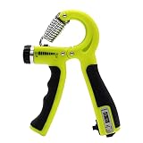 Aibeli Handtrainer, 10-60KG Verstellbar mit Zählfunktion Unterarmtrainer, Fingerhantel, Fingertrainer, Handmuskeltrainer, Grifftrainer für Fitness Krafttraining Therapie (Smaragd)
