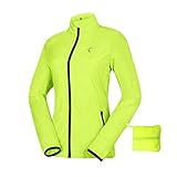 Women's Packable Windbreaker Jacket, Lightweight and Waterproof, Outdoor Active Cycling Running Skin Coat, Yellow M