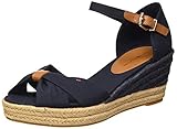 Tommy Hilfiger Damen Basic Opened Toe MID Wedge Peeptoe Sandalen, Blau (Desert Sky Dw5), 41 EU