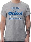 Bruder und Onkel Geschenk - Ich Bin der Coole Onkel - XXL - Grau meliert - t Shirt Herren Onkel - L190 - Tshirt Herren und Männer T-S