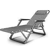 XLLLL Sonnenliege Garten Klappbar Leichte Liegestühle Mit Rückenlehne Verstellbar,Outdoor Tragbare Relaxstuhl Für Patio Garten Strand Pool Urlaub,Black+W