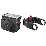 KlickFix Lenkertasche Day Pack Box, Black, 8l & Unisex Zubehör Lenkeradapter, Schwarz (Model 0211EB), One Size Ohne Schloss EU