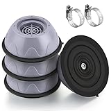 Akface 4 Stück Schwingungsdämpfer Waschmaschine Gummi, 10CM Basisdurchmesser, Vibrationsdämpfer Antirutsch für Waschmaschinen, Trockner, Möbel mit 2 S
