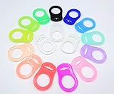 Silikonring (Adapter) für Schnuller - Schnullerhalter für Baby Schnullerketten aus weichem Silikon - 100% BPA Frei (Durchsichtig)