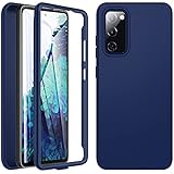 Für Samsung Galaxy S20 FE Hülle, Handyhülle Samsung S20 FE, Stoßfest Case 360 Grad Rundumschutz Schutzhülle Liquid Silikon Hülle TPU Robust Bumper Outdoor Cover Mit Eingebautem Displayschutz,Navy b