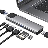 USB C Adapter für MacBook Pro/Air, 8 in 2 USB C Hub 4K HDMI Adapter, MacBook USB Adapter mit Thunderbolt 3 Multifunktionsanschluss, Gigabit Ethernet, USB C Port, USB 3.0 & 2.0 Port, SD/TF