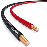 deleyCON 50m Lautsprecherkabel 2x 4,0mm² Boxenkabel CCA Kupferüberzogenes Aluminium 2x56x0,30mm Litze Polaritätskennzeichnung - Rot/Schw