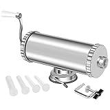 MASTER FENG Wurstfüller, Horizontale Küche Aluminium Wurstfüllmaschine mit Saugfuß Verpackt 4 Größe Professionelle Wurstfüllrohre für Hausgemachte (5LBS / 3 L (Horizontal))