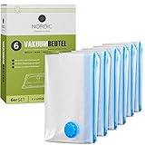 NORDIC® - Vakuumbeutel 6x Größe L (80x60cm) - BPA Frei INKL. ETIKETTEN - Vakuumbeutel für Kleidung, Kissen, Handtücher etc. - Vakuumierbeutel Bettdecken - Vacuum Storage Bags - Aufbewahrung Vak