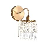 Chents Kristallwandleuchte Indoor Wohnzimmer Wandleuchte Modern Style Home Dekorative Nachttischlampe LED-Leuchten Tricolor Dimming für Spiegel Schlafzimmer Aisle Front Room, Three Tone Lig