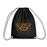 Spreadshirt DC Comics Wonder Woman Logo Mit Sternchen Turnbeutel, Schw