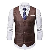 GFDFD Herren kreative Persönlichkeit Business Casual Business Weste Hochzeit Trauzeuge karierte Weste Herren Casual (Color : A, Size : XL code)