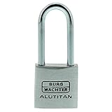 Burg-Wächter Vorhangschloss, Vorhängeschloss mit Schlüssel, Duo Set, 3,7 mm Bügelstärke, massives Aluminiumschloss, Innenwerk rostfrei, Gehärtet, Alutitan Duo 770 HB 20 26 SB
