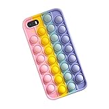 SDTEK Rainbow Pop Hülle Kompatibel mit iPhone SE (2016-2019) 5 5s, Bubble Fidget Multicolour Weiche Silikonhü