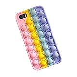 SDTEK Rainbow Pop Hülle Kompatibel mit iPhone SE (2016-2019) 5 5s, Bubble Fidget Multicolour Weiche Silikonhü