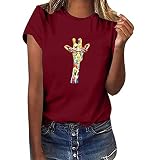 Damen Tuniken Damen Oberteile Rundhalsausschnitt Tshirt federdruck Langarm Tunika Shirt große größen Langarmshirts Casual lose lässige blusen Oversize Oberteile Henley pu(#220218 T-Shirt 04-A32, L)