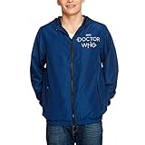 Doctor Who Windjacke Logo Tardis mit Kapuze Elbenwald blau - XXL