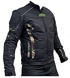 L&J Motorradjacke - Jacke mit herausnehmbaren Protektoren - Textil Motorrad Jacke Biker (3x_l)
