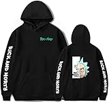 Chaos World Herren Rick and Morty Hoodie Cartoon Grafisches Pullover Langarm Sweatshirt mit Taschen(Opa,XL)