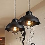 YUXIwang Vintage Industrial Kronleuchter Nordic Hängelampe Wohnzimmer Schlafzimmer Küche Beleuchtung Vorrichtung Amerikanisches Restaurant Esszimmer Schwarz E27 M