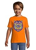 Colorful Tribal Jungle Tiger Vector Orange Colorful Kids T-Shirt 142-152cm (12year)