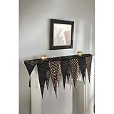 182,9 x 82,8 cm Stoff Halloween Mantel Schal mit Glitzerdruck (schwarz & gold)