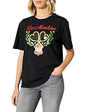 Love Moschino Womens Short-Sleeved with Logo Rackets Print T-Shirt, Black, 42