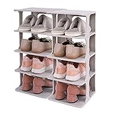 MIAOZHANG 3/4 Tier Schuhregal Organizer, DIY Kostenlose Kombination Kunststoff Schuhregal Schuhregal Organizer Platzsparende DIY Schuh Organizer ZLZNX,4 F
