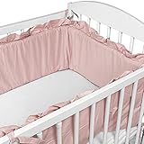 Bettumrandung Nestchen für Babybett 120x60 140x70 - Bettnestchen babybettumrandung Kinderbett Gitterbett Beistellbett umrandung mit Rü