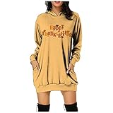 MOKBAY Weihnachten Elegant Strandkleider Für Kleider Bügel Pareos Strandkleider Für Damen Damen Casual Fashion Printed O-Ausschnitt Langarm Pullover Top B