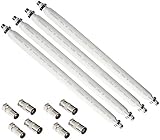 Poppstar 4X 31,5cm SAT Fensterdurchführung (2 mm Fensterdurchführung SAT Kabel flach), 8X F-Stecker (4X auf Antennenstecker, 4X auf Antennenbuchse), weiß