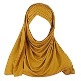 ShapeW Frauen Milch Filer Solid Color 2 in 1 Turban Hut Instant Scarf Malaysia Muslim Cross Plissee Hijab Cap Head Wrap Cover Earw