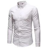 Buby Herren Einfarbig Langarm T-Shirt mit Brusttasche Casual Mode Revers Button-Down Cardigan Jacke Männer Klassisch Formal Business Slim Fit Komfort Leichter Pullover Hemd Top