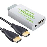 Wii HDMI Stick Adapter Wii zu HDMI Konverter - Skaliert Wii Signal auf HDMI720p 1080p HD TV Video mit HDMI-Anschluss und 3,5 mm Klinke für Audioausgang kompatibel mit Wii - Weiß LiNKFOR