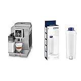 De'Longhi ECAM 23.466.S Kaffeevollautomat mit Milchsystem, Großer 1,8 Liter Wassertank, silber & Original Wasserfilter DLSC002 - Zubehör für De'Longhi Kaffeevollautomaten, weiß