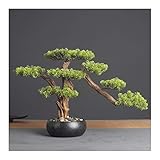 DHCZZRS774 Künstlicher Bonsai-Baum 14.2in.Cedar Bonsai-Pflanze Faux Bonsai-Baum-Simulation Topfpflanze DIY Dekorativer Bonsai-Topf for Zuhause, Büro, Shop Gefälschte Pflanze im Top