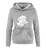 Just Style It - Tiny Rick! - Rick and Morty - Damen Hoodie - Grau/Schwarz-Weiss Gr. XXL