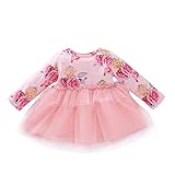 zhushuGG Baby Mädchen Kleid Blumen Prinzessin Kleider Säugling Lässige Langarm Spleiß Kleinkind Blumendruck Kleid Kleidung für 3M-18 Monate (Rosa, 3-6 Monate)
