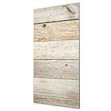 banjado® Glas Magnettafel mit 4 Magneten - Magnetwand 110x55cm mit Motiv Graues Holz - Memoboard/Pinnwand magnetisch, beschreibbar, perfekt für die Küche - Magnetboard auch als Wandbild/W