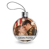 Personalisierte Weihnachtskugeln mit Foto - Weihnachtskugeln Kunststoff Transparent mit eigenem Foto - Weihnachtskugeln selbst gestalten - Christbaumkugeln - Personalisierte Geschenke (1 Stück)