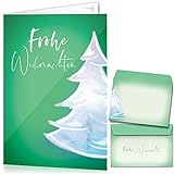 beriluDesign® Weihnachtskarten mit Umschlägen (15er Set) - Klappkarten mit Weihnachtsbaum-Motiv in Grün für die schönsten Weihnachtsgrüße - Frohe W