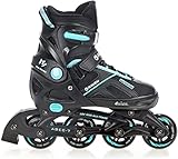 RAVEN Inlineskates Inliner Pulse verstellbar (Black/Cyan, 37-40(23,5cm-26cm))