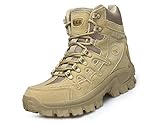 IYVW KKK 1201 Leder Stiefel Kampfstiefel Einsatzstiefel mit Militär Bundeswehr Wandern Tactical Boot Vollleder Wüstengelb 40EU